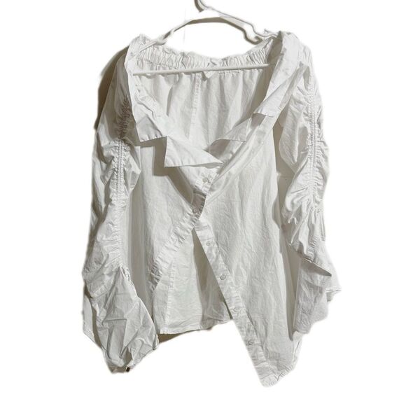 Lovers + Friends White Blouse with Chic Ruffles - Picture 1 of 5